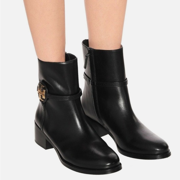 TORY BURCH Miller Black Calfskin Ankle Bootie US9. Perfect condition $398 retail - Picture 4 of 16